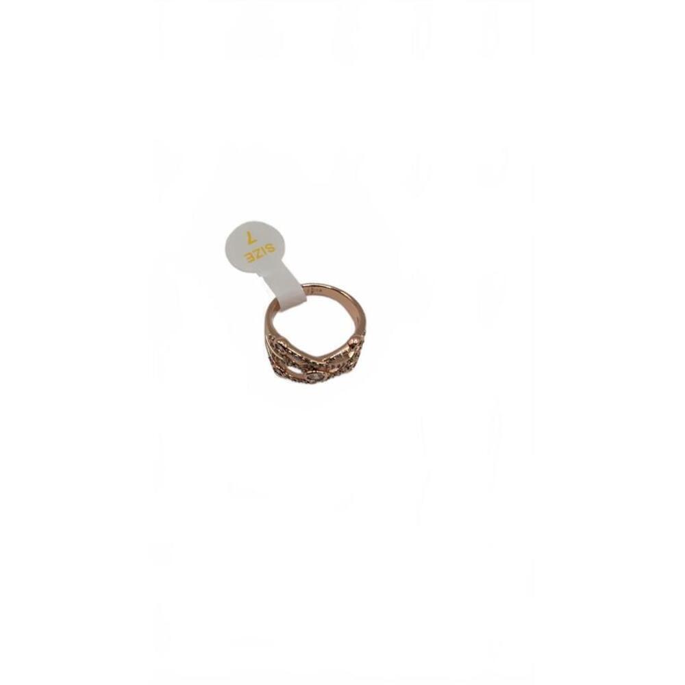 Rose Gold played Crystal Accent Ring Size 7 - Picture 8 of 8